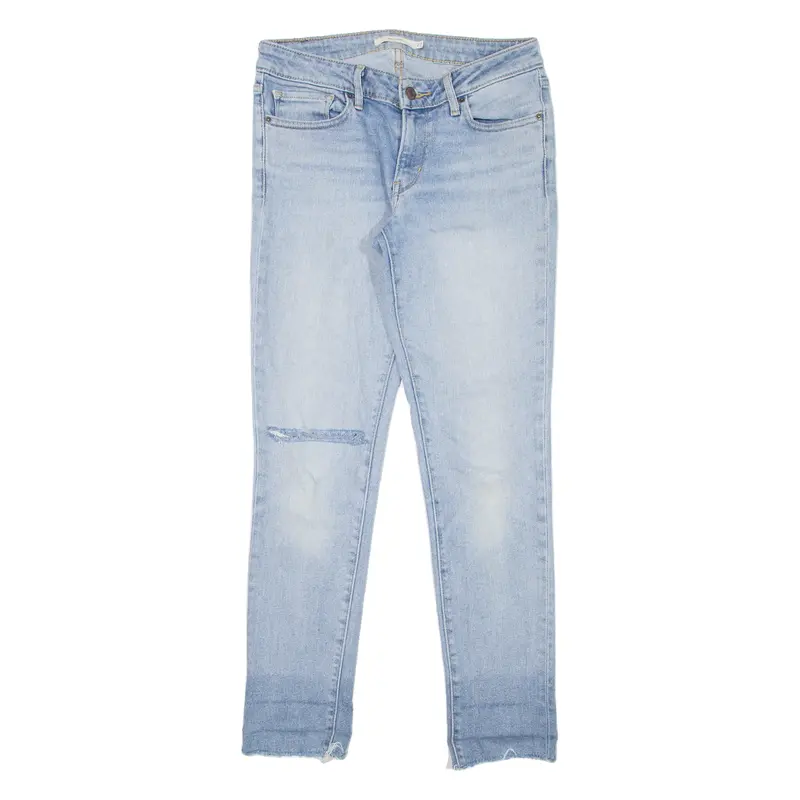 Levi's 711 Distressed Womens Jeans Blue Slim Skinny Stone Wash W27 L27 1