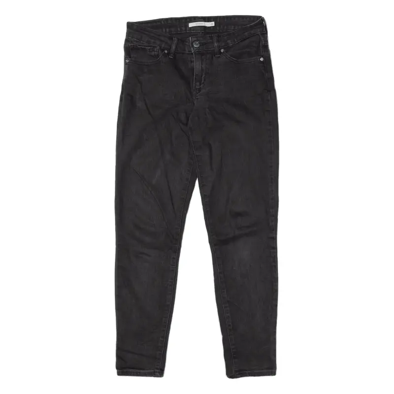 Levi's 711 Womens Jeans Black Slim Skinny Charcoal Wash W26 L28 1