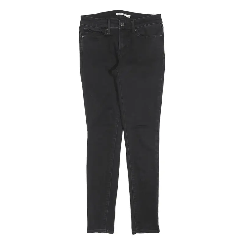 Levi's 711 Womens Jeans Black Slim Skinny Denim Medium W27 L30 Stylish 1