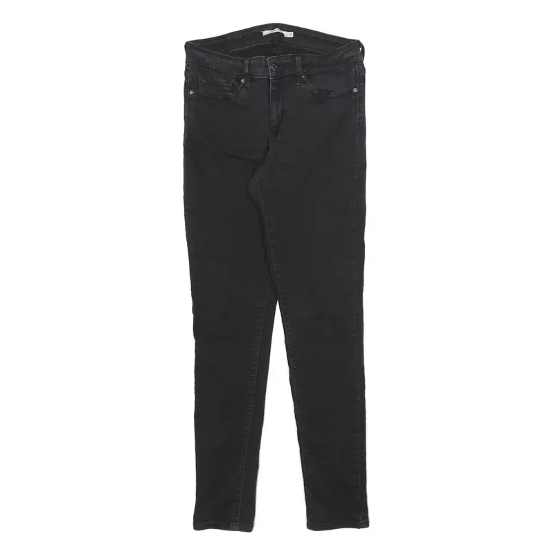 Levi's 711 Womens Jeans Black Slim Skinny Denim Medium W29 L30 Stretch Cotton 1