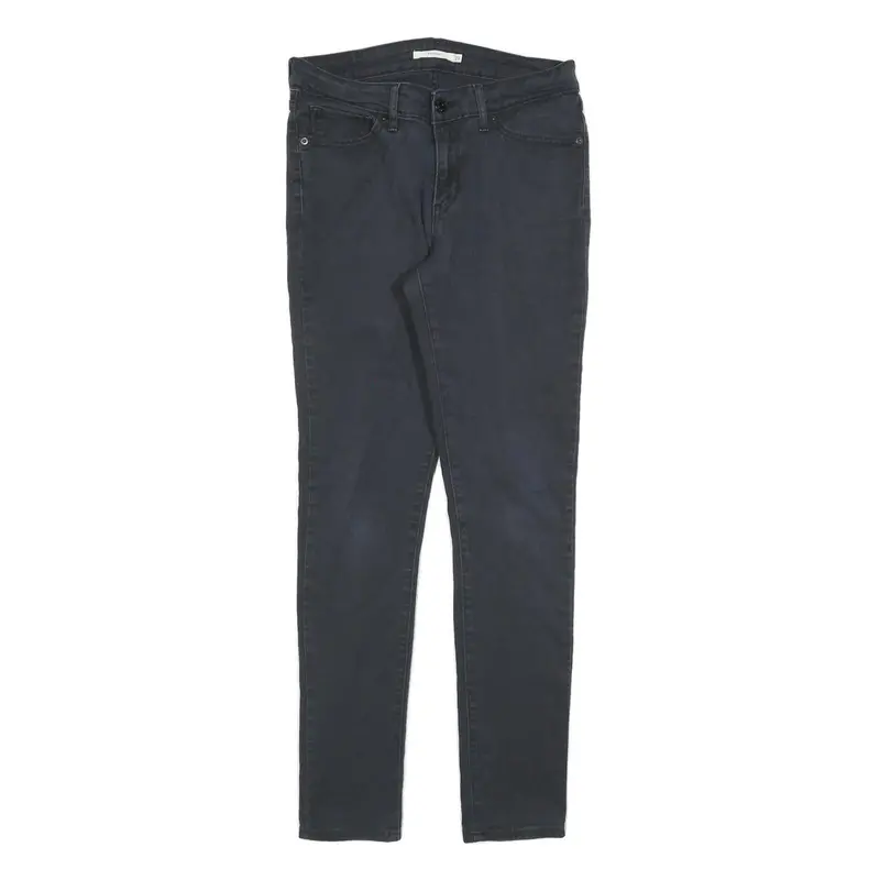 Levi's 711 Womens Jeans Black Slim Skinny Denim Medium W29 L30 Zip Closure 1