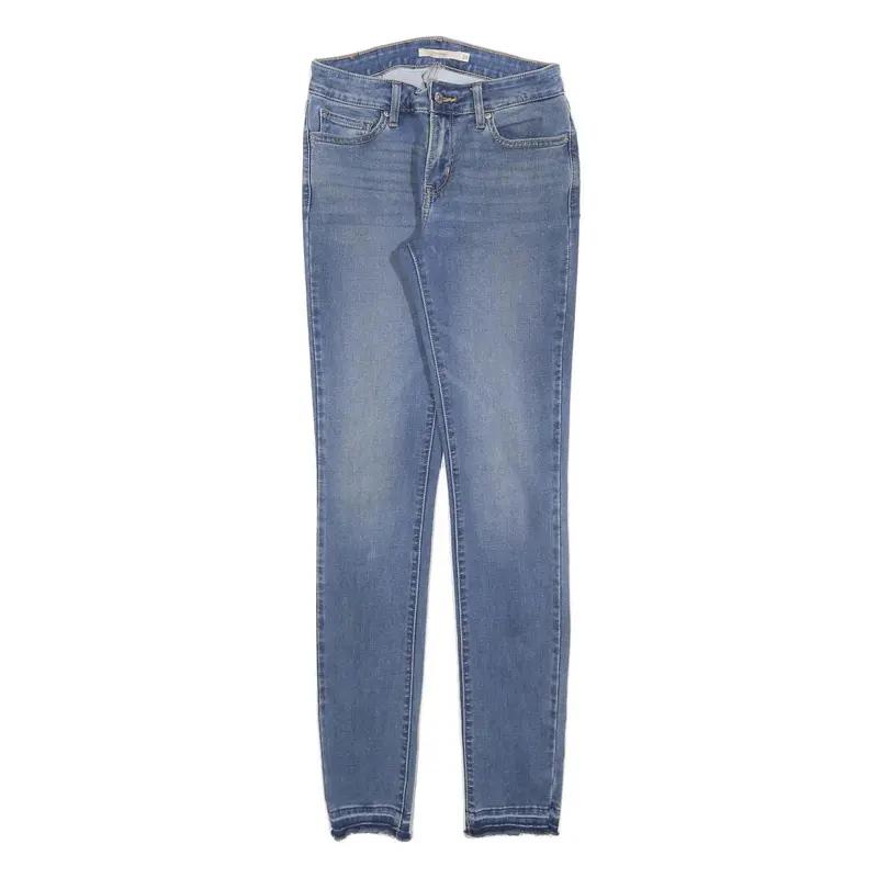 Levi's 711 Womens Jeans Blue Slim Skinny Denim Medium W25 L32 Stretch Zip 1