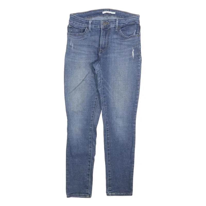 Levi's 711 Womens Jeans Blue Slim Skinny Denim Medium W28 L28 Zip 1