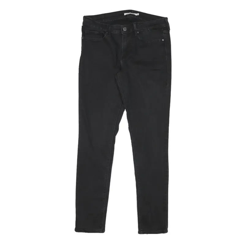 Levi's 711 Womens Slim Black Denim Jeans Cotton Blend Zip W29 L27 Skinny Fit 1