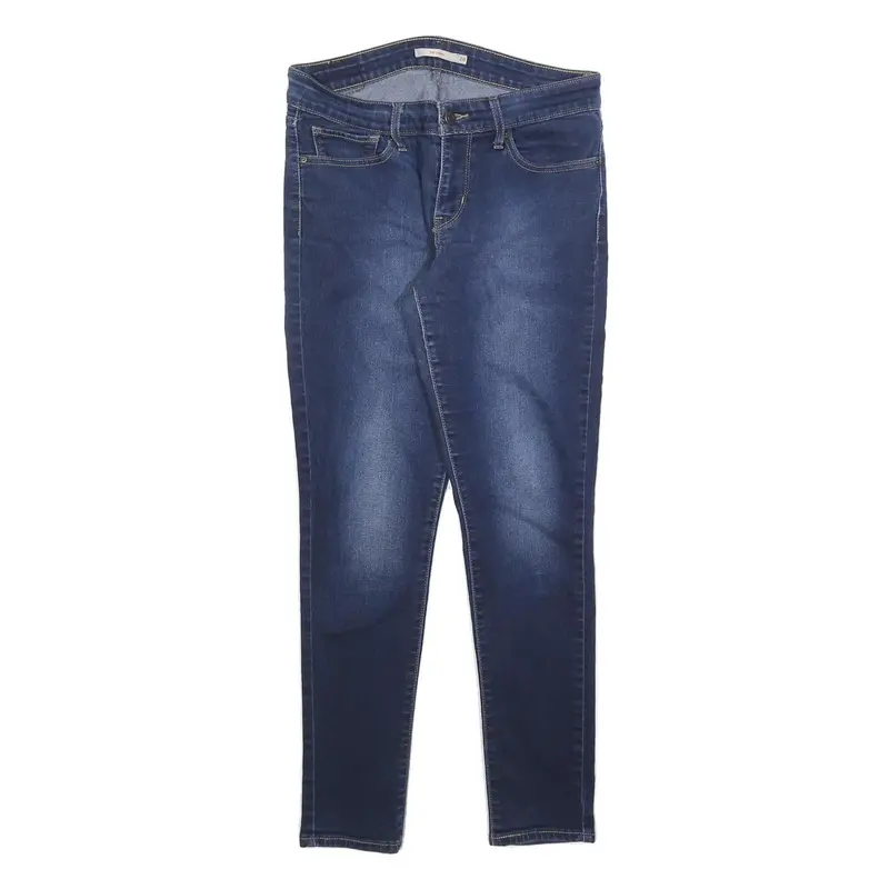 Levi's 711 Womens Slim Blue Denim Medium W28 L28 Skinny Zip Jeans 1
