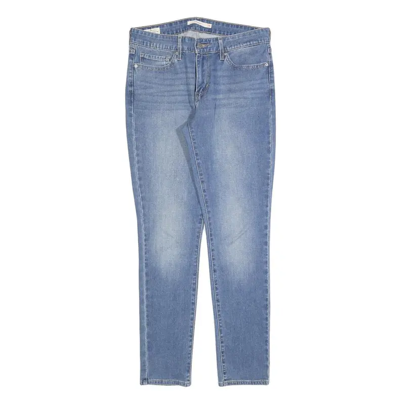 Levi's 711 Womens Slim Blue Denim Medium W28 L28 Slim Fit Zip Jeans 1