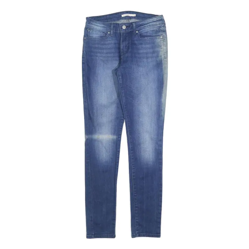 Levi's 711 Womens Slim Blue Denim Medium Wash W28 L31 Slim Fit Zip Fly Jeans 1