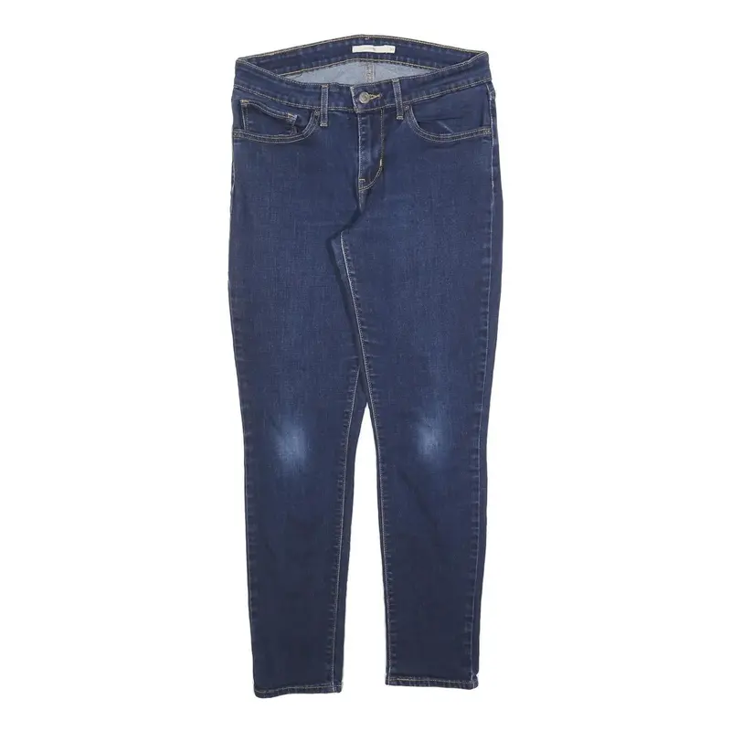 Levi's 711 Womens Slim Skinny Denim Dark Jeans W30 L27 Zip Cotton Blend 1