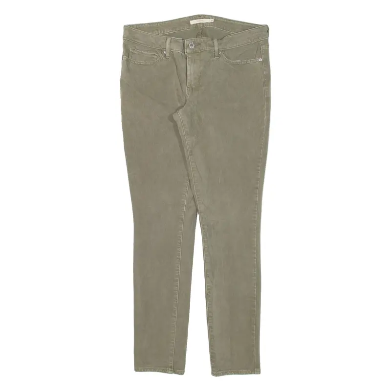 Levi's 711 Womens Trousers Green Slim Skinny W29 L28 1