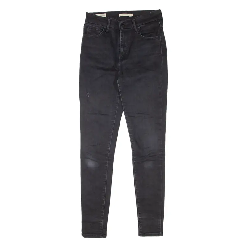 Levi's 720 High Rise Big E Womens Jeans Black Slim Skinny W27 L30 1