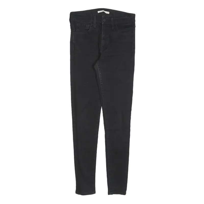 Levi's 720 Womens Jeans Black Slim Skinny Denim Raw W27 L30 Zip Cotton Blend 1