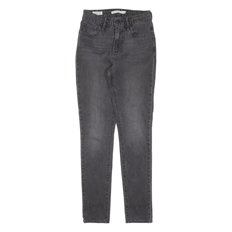 Levi's 721 Big E High Rise Womens Jeans Black Slim Skinny W26 L30 1