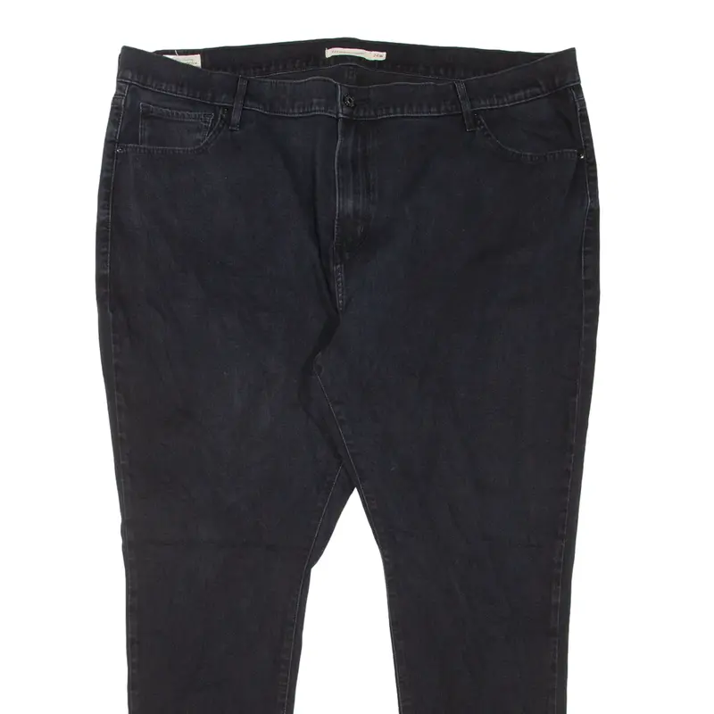 Levi's 721 High Rise Big E Womens Jeans Black Slim Skinny W42 L28 2