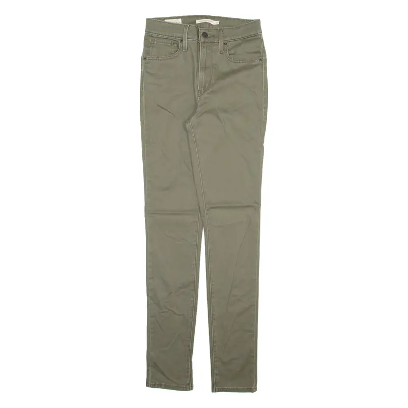 Levi's 721 High Rise Big E Womens Trousers Green Slim Skinny W24 L30 1