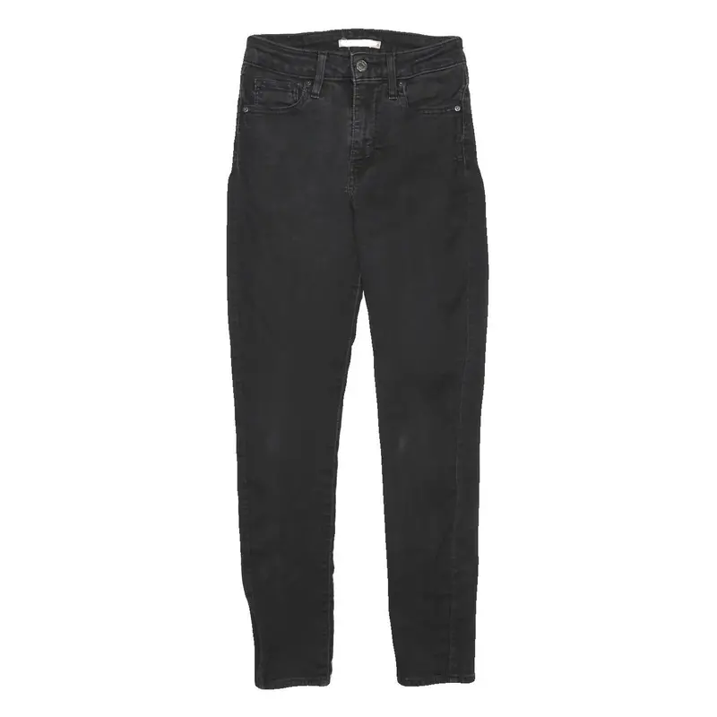 Levi's 721 High Rise Skinny Womens Jeans Black Slim Denim Medium W26 L28 1