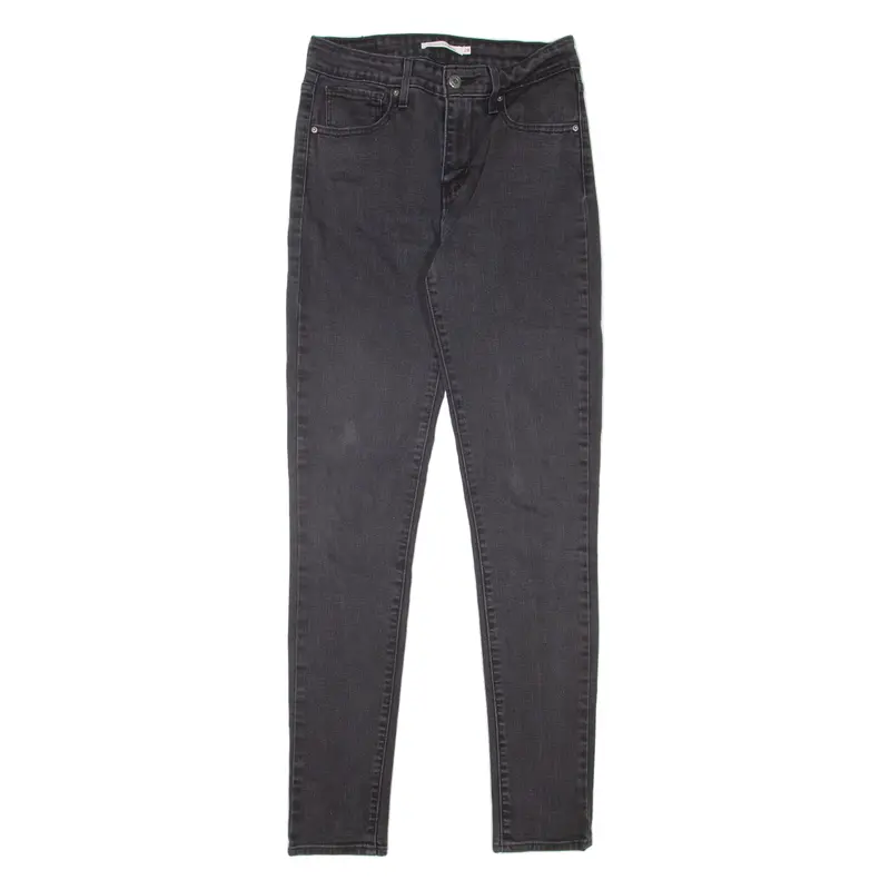 Levi's 721 High Rise Womens Jeans Black Slim Skinny W28 L32 1