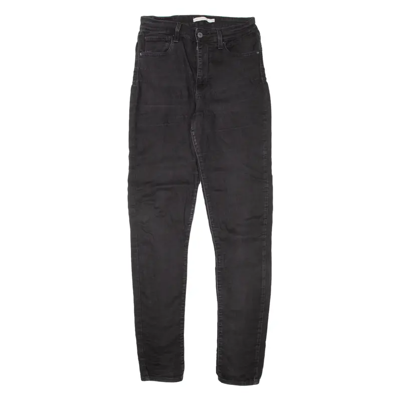 Levi's 721 High Rise Womens Jeans Black Slim Skinny W28 L32 1