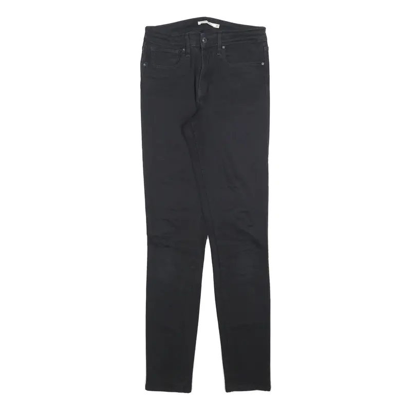 Levi's 721 Womens Black Slim Skinny Denim Medium W27 L31 Slim Fit Jeans Zip 1