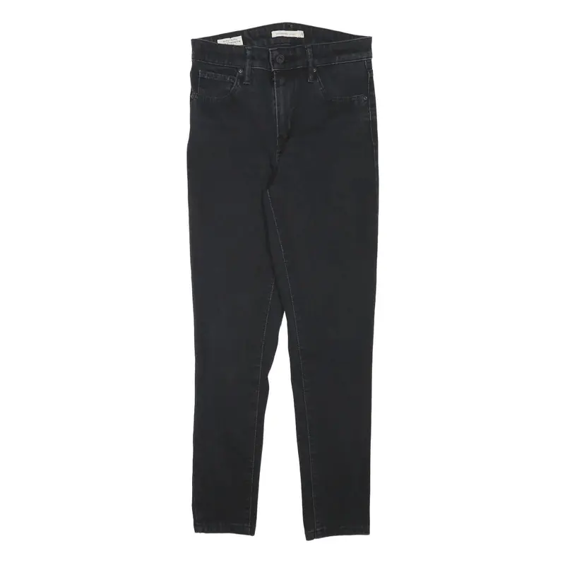 Levi's 721 Womens Jeans Black Slim Skinny Denim Medium W25 L25 Zip Closure 1