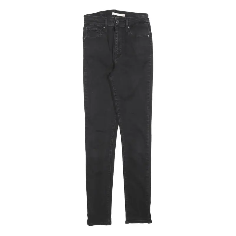 Levi's 721 Womens Jeans Black Slim Skinny Denim Medium W26 L30 Stretch 1