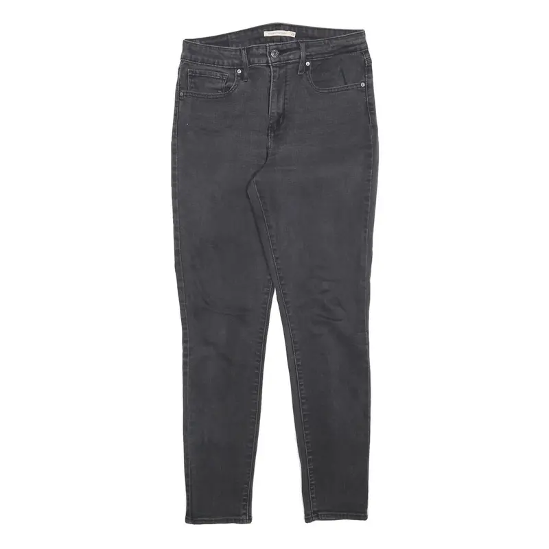 Levi's 721 Womens Jeans Black Slim Skinny Denim Medium W29 L30 Stretch 1