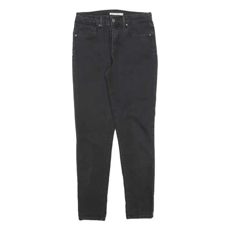 Levi's 721 Womens Jeans Black Slim Skinny Denim Raw W28 L30 Stretch 1