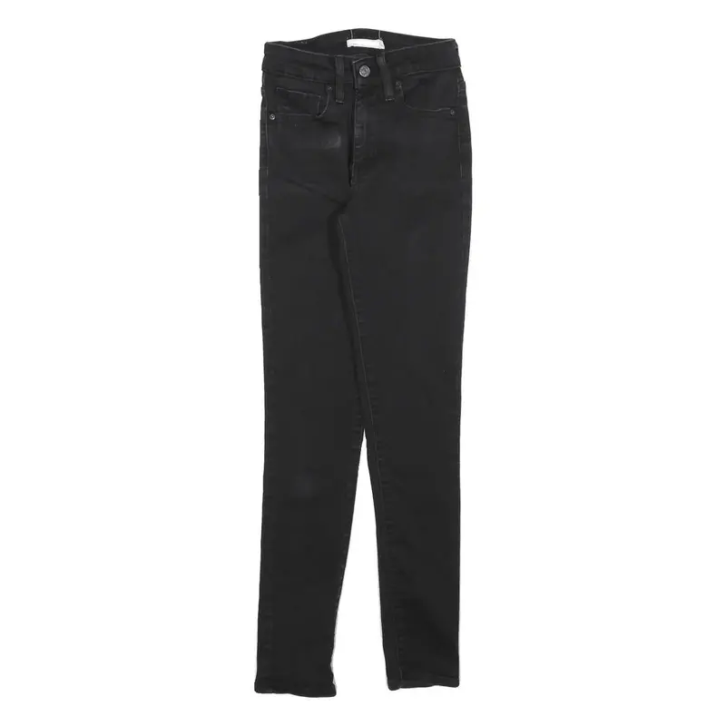 Levi's 721 Womens Jeans Black Slim Skinny Denim W24 L30 Zip Fit 1