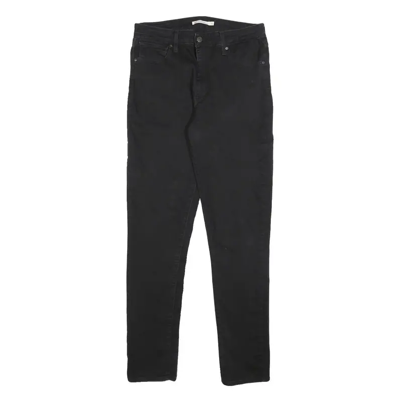 Levi's 721 Womens Jeans Black Slim Skinny Denim W31 L32 Zip 1