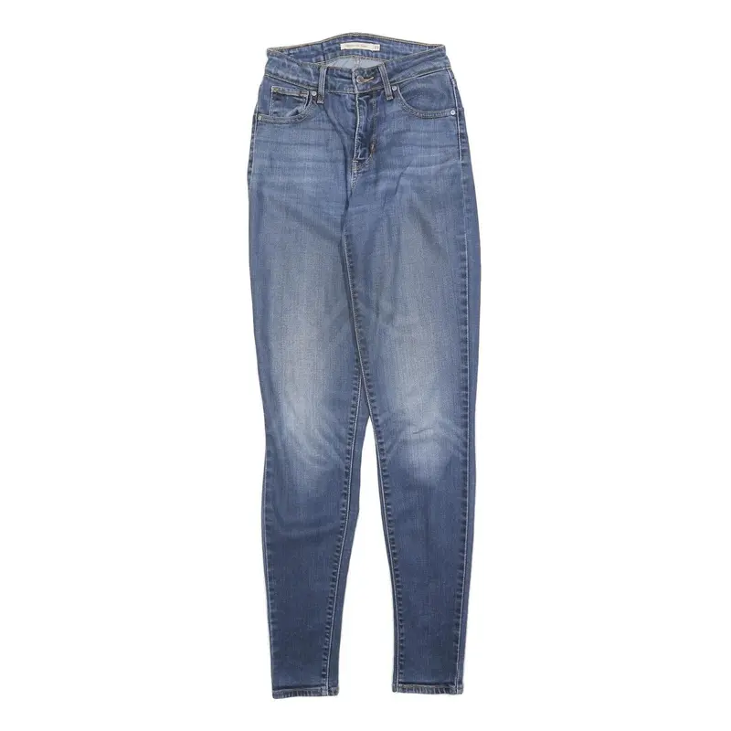 Levi's 721 Womens Slim Blue Denim Medium W23 L32 Slim Fit Zip Jeans 1