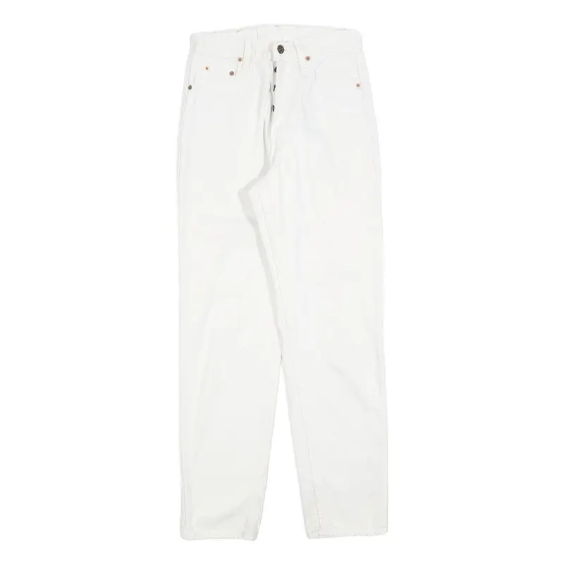 Levi's 891 02 Mens Jeans White Regular Straight Denim W28 L30 Button Closure 1