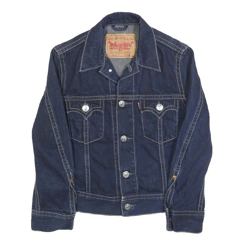 Levi's Boys Blue Denim Jacket M Cotton Classic Button Closure Casual Outerwear 1