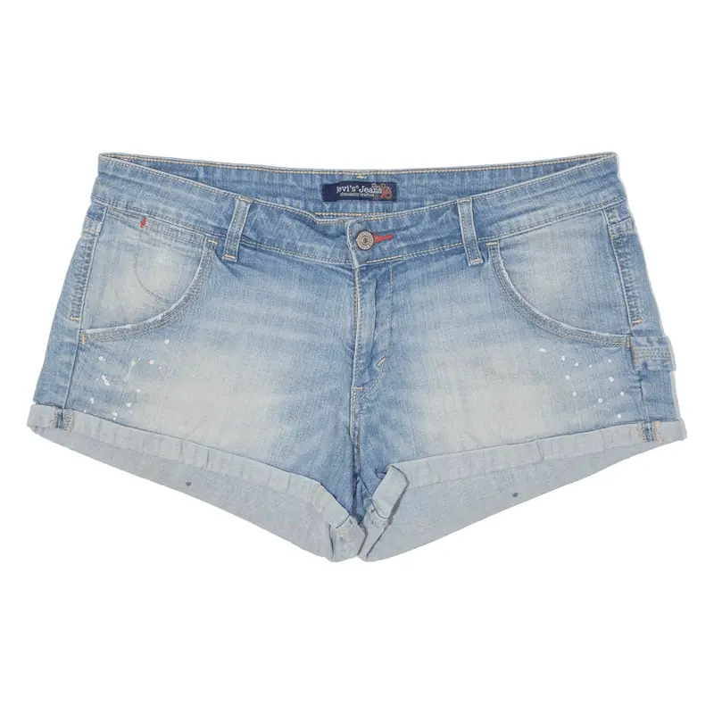 Levi's Crafted Paint Splatter Cuffed Womens Denim Shorts Blue L W34 1