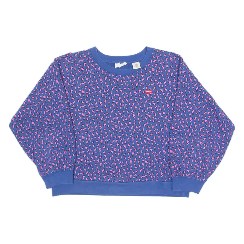 Levi's Cropped Womens Sweatshirt Blue Crew Neck S 1