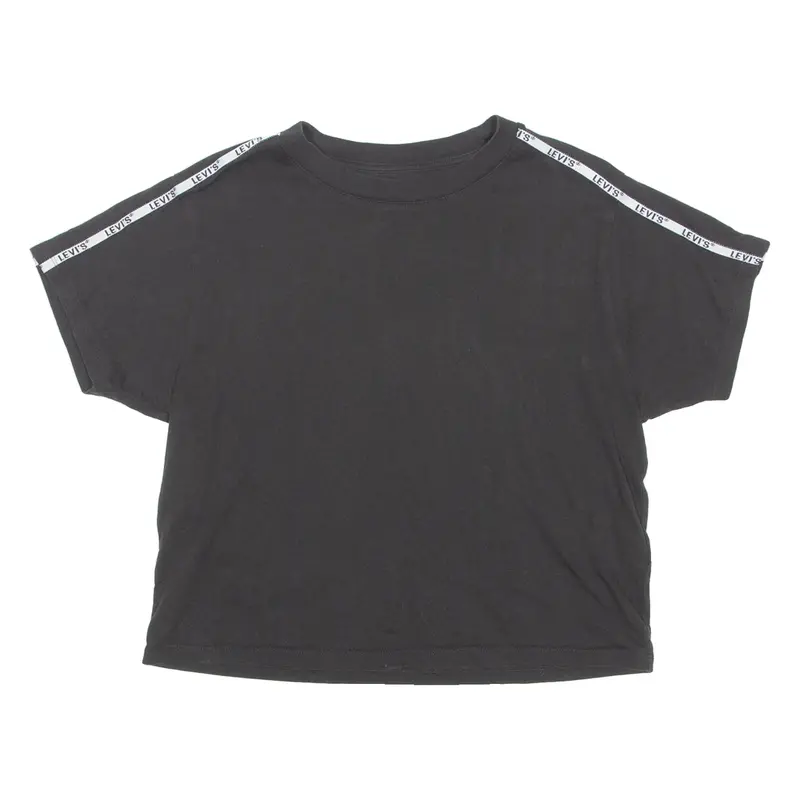 Levi's Cropped Womens T-Shirt Black Crew Neck Xxs 1