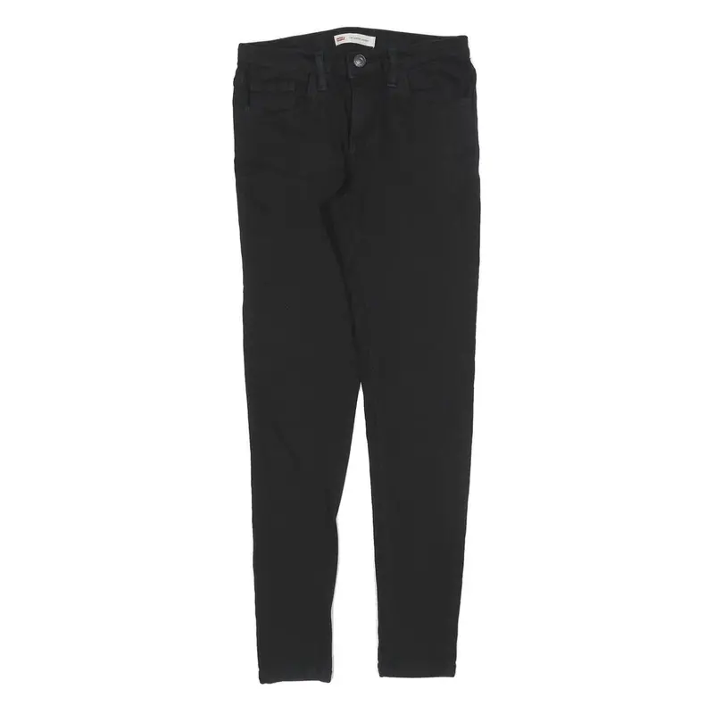 Levi's Girls Cotton Blend Black Slim Skinny Trousers W24 L26 1