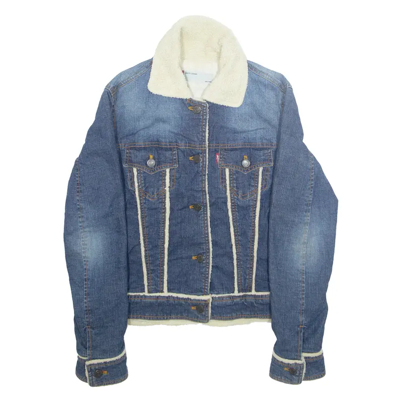 Levi's Girls Sherpa Lined Denim Jacket Blue L 1