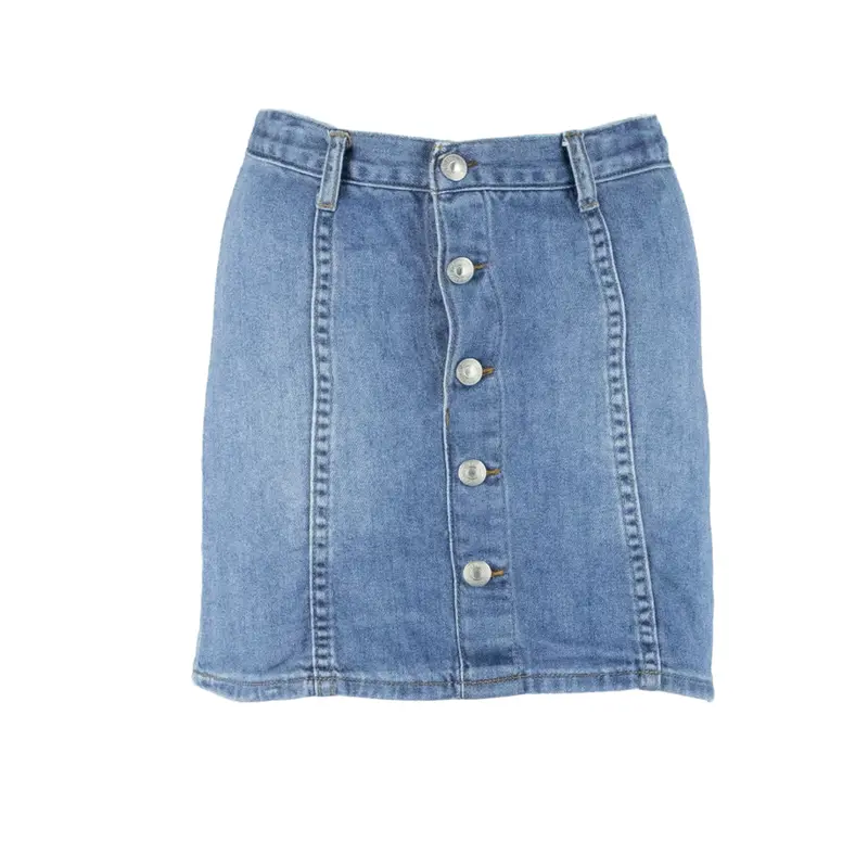Levi's High Rise Womens Straight Skirt Blue Short Denim S 1
