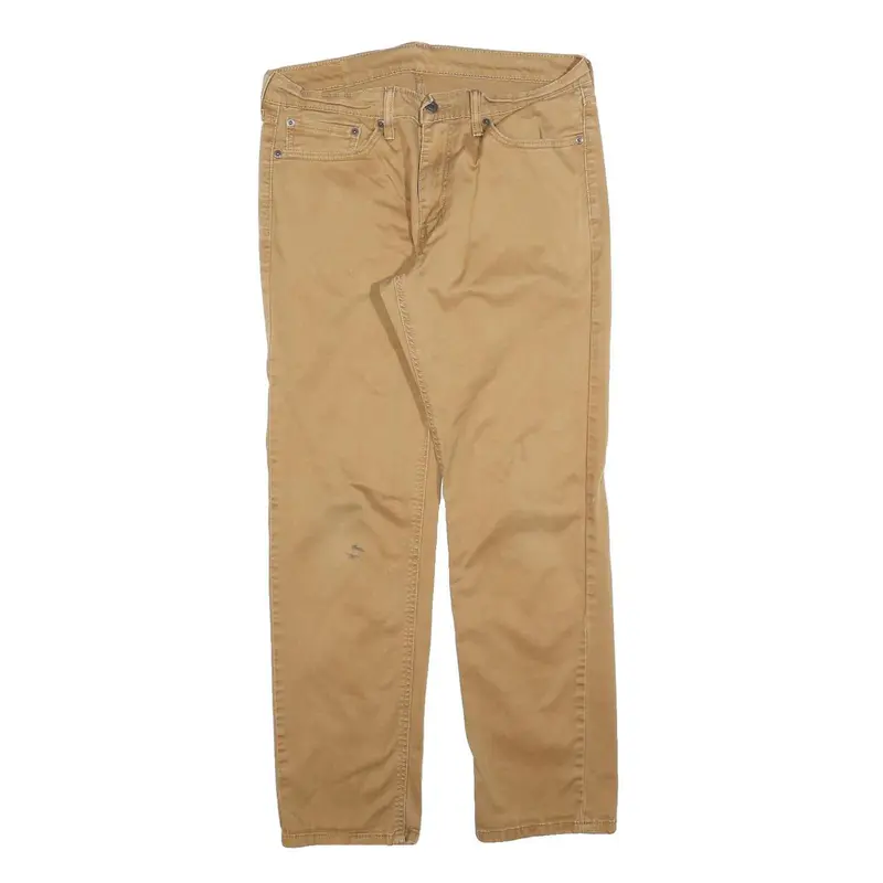 Levi's Mens Beige Slim Straight Cotton Blend Trousers W32 L29 Casual Zip 1