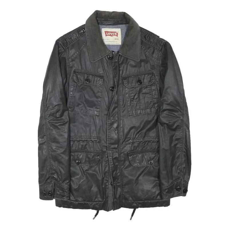 Levi's Mens Black Cotton Blend Casual Jacket S Classic Zip Pocketed 1