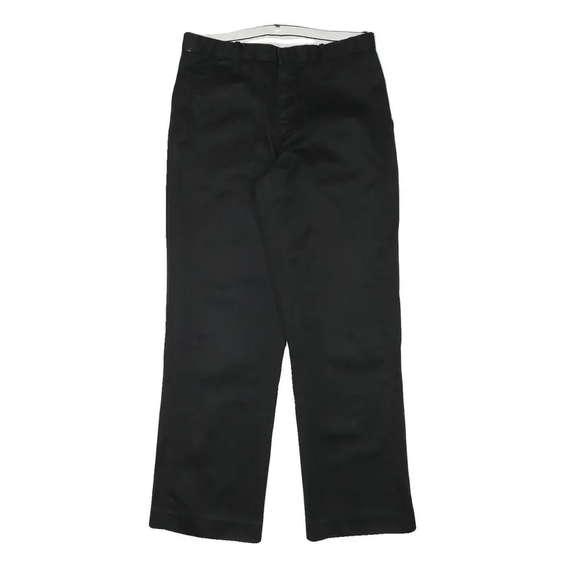 Levi's Mens Black Regular Fit Straight Trousers W30 L29 Cotton Blend Zip 1