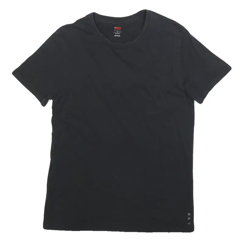 Levi's Mens Black Short Sleeve Crew Neck T-Shirt S Cotton Blend Classic Fit 1