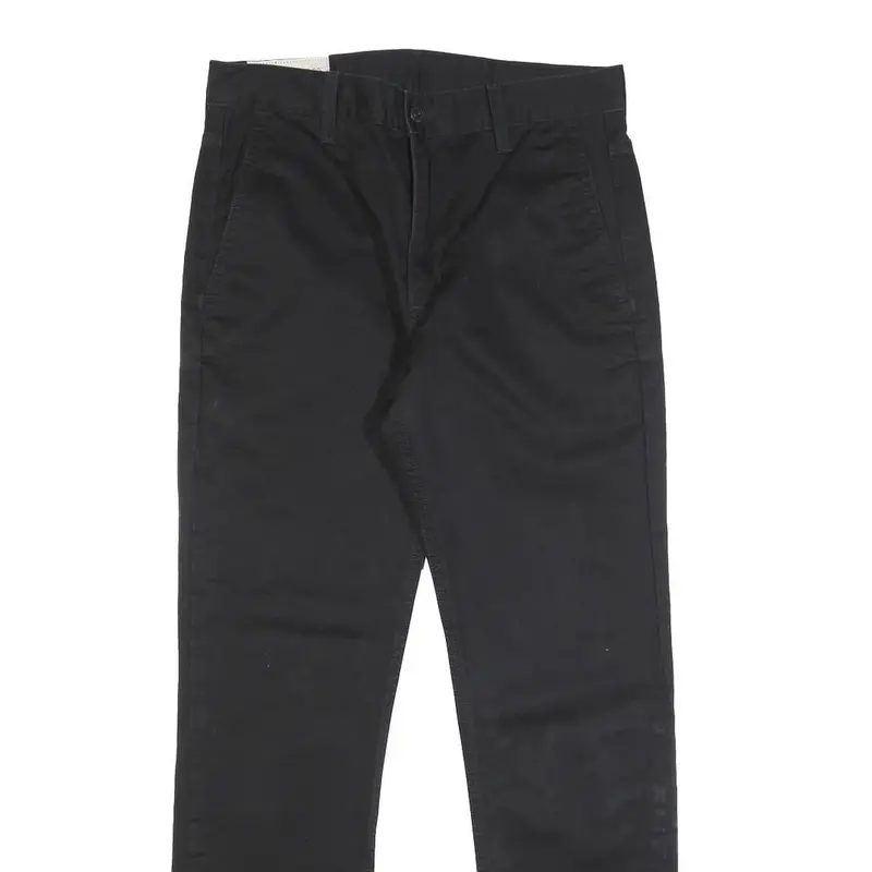 Levi's Mens Black Slim Straight Cotton Trousers W31 L32 Zip Closure 2