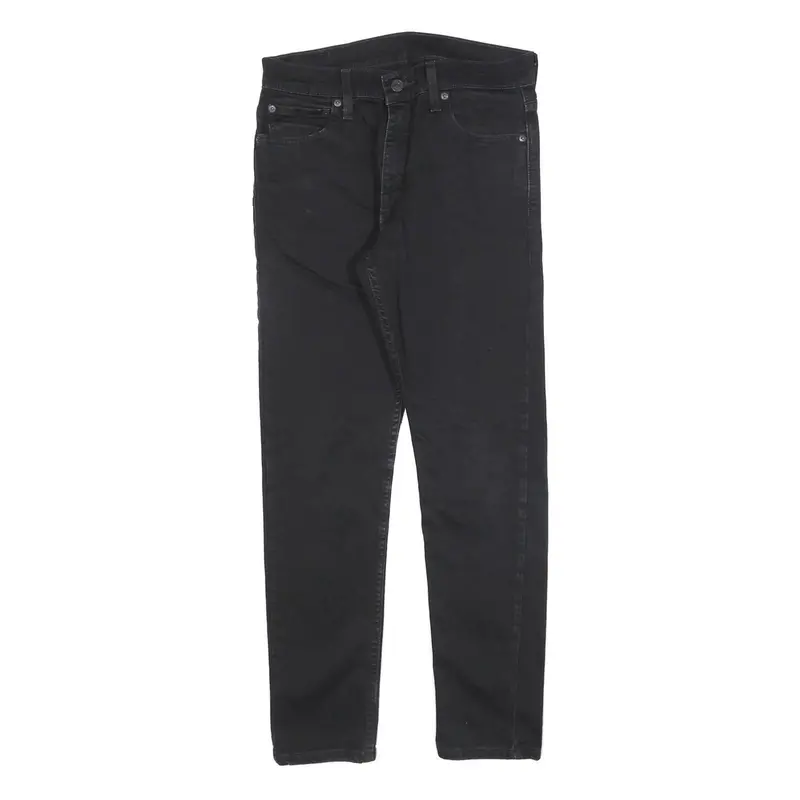 Levi's Mens Black Slim Tapered Denim Dark W29 L30 512 Jeans Cotton Blend Zip 1