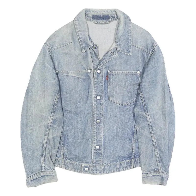 Levi's Mens Blue Cotton Denim Jacket S Woven Button Closure Classic Fit Casual 1