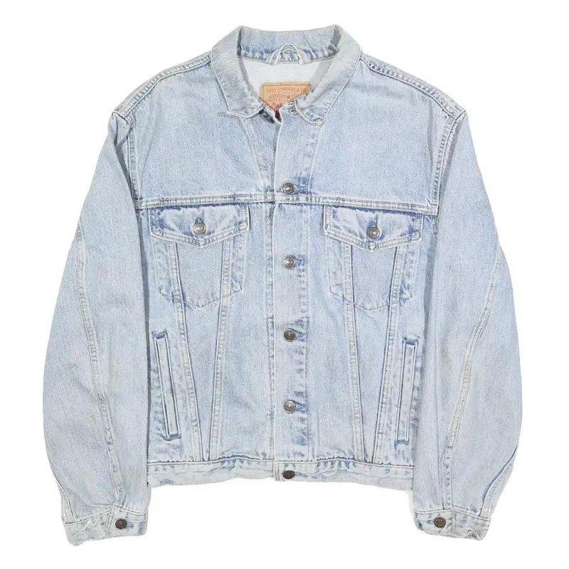 Levi's Mens Blue Denim Button Jacket L Cotton Classic Casual Outerwear 1