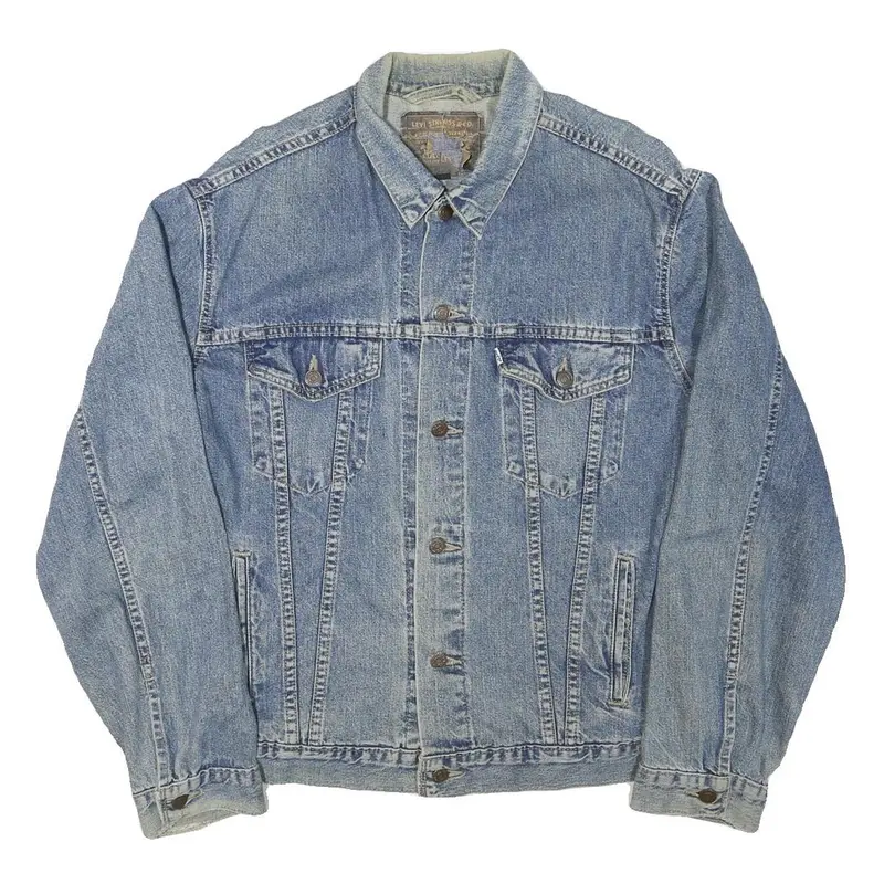 Levi's Mens Blue Denim Jacket M Cotton Blend Classic Button Closure Vintage 1