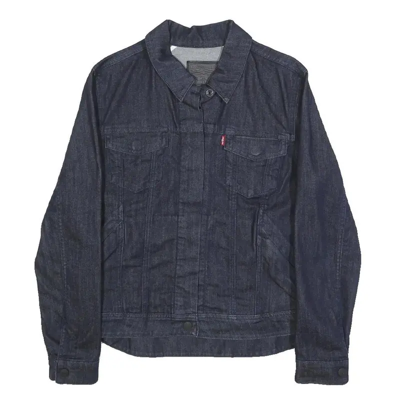 Levis Mens Blue Denim Jacket M Cotton Button Plain Classic Casual 1