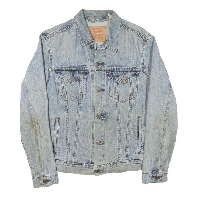 Levi's Mens Blue Denim Jacket S Cotton Blend Button Closure Classic Fit Casual 1