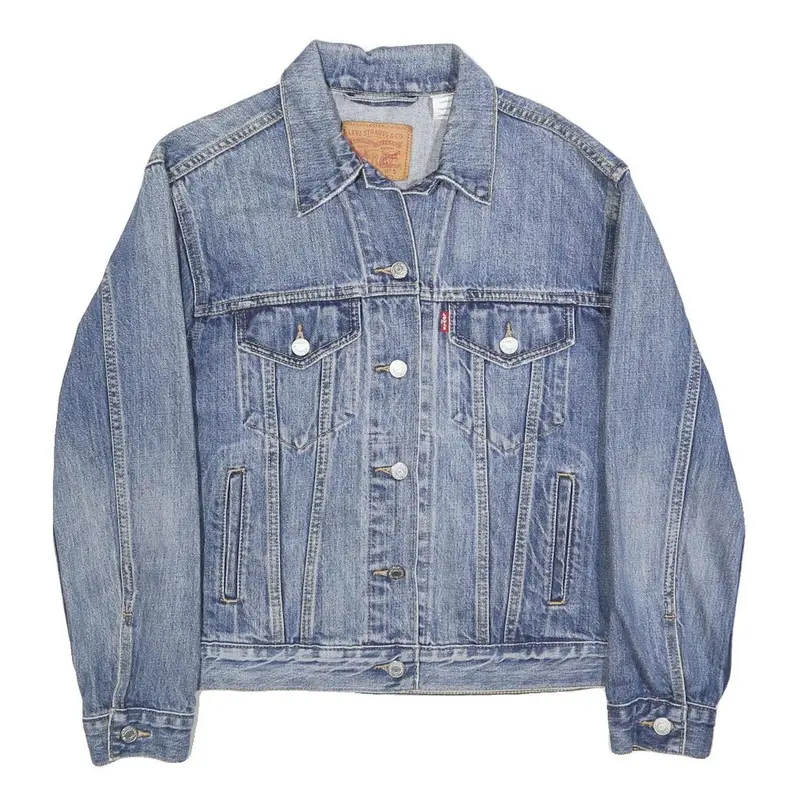 Levi's Mens Blue Denim Jacket S Cotton Button Plain Casual Vintage Style 1