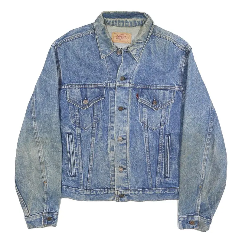 Levi's Mens Blue Denim Jacket Xl Cotton Button Front Classic Fit Vintage Style 1